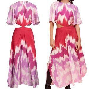 NWT Maje Ritiela Ikat Cut-Out Midi Dress
